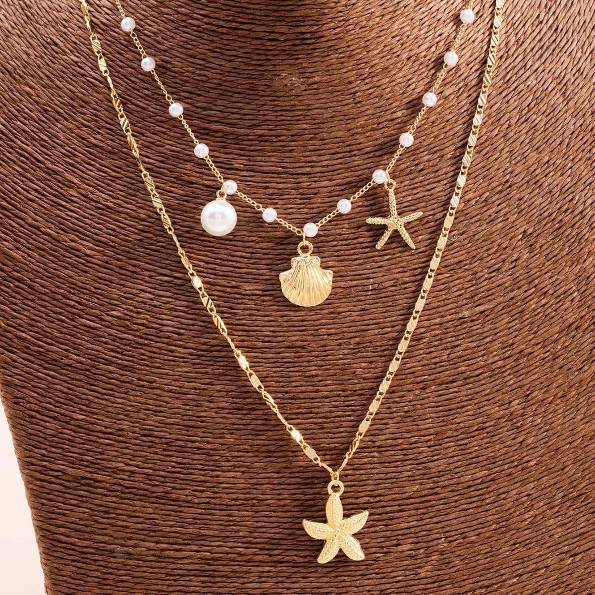 ONBRIG Seashell Necklace Beach Jewelry for Women Starfish Cowrie Puka Shell Necklaces Summer Beach Accessories for Women Vacation Mermaid Ocean Jewelry (style 1)
