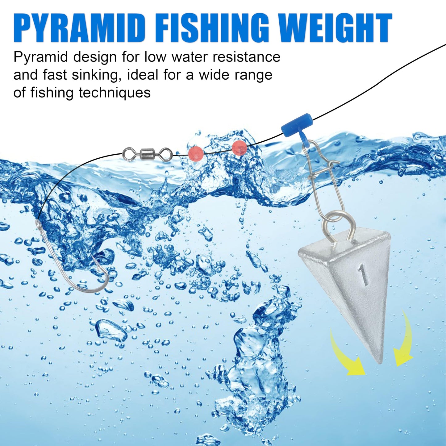 Pyramid Sinkers Fishing Weights Sinkers Saltwater Surf Fishing Weights Bullet Sinkers for Ocean Saltwater Fishing Gear Tackle 1oz 2oz 3oz 4oz 5oz 6oz 8oz