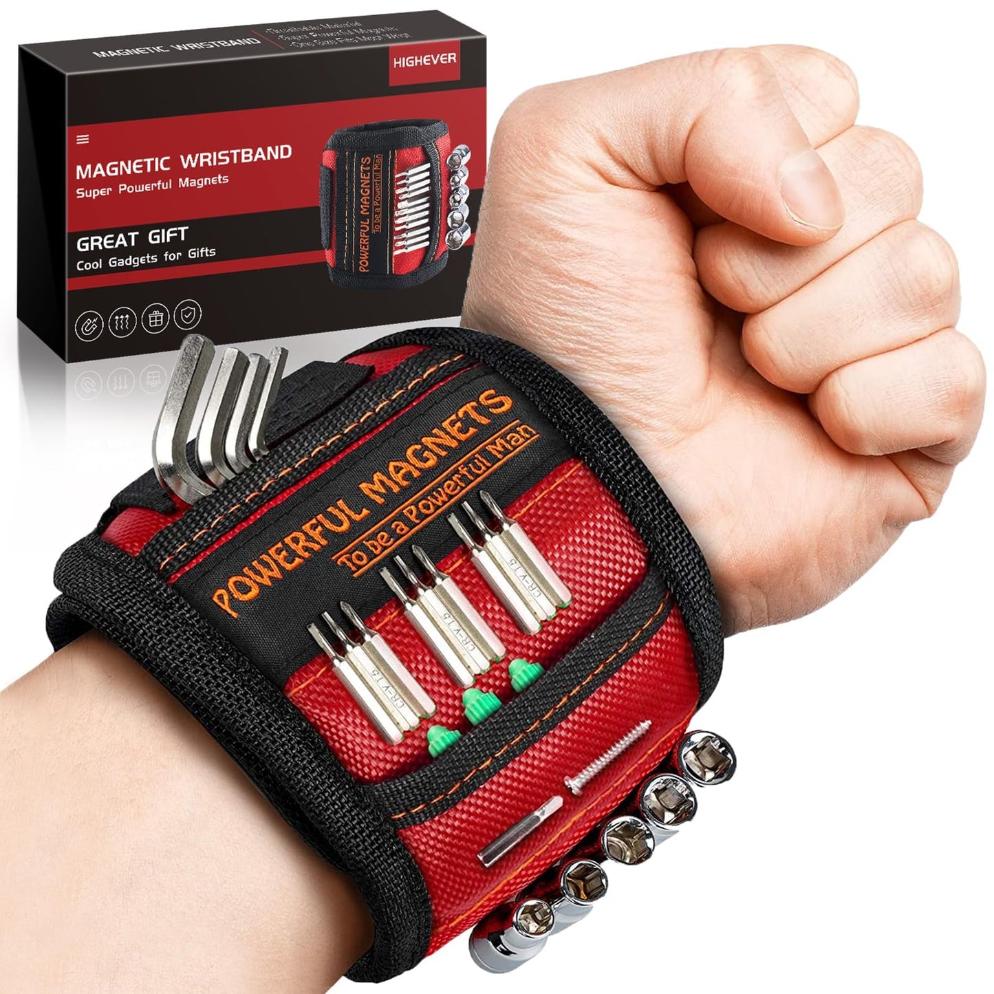 Stocking Stuffers for Men Women Gifts Magnetic Wristband: Men Gifts Tool Belt Magnet Wrist for Holding Screws Christmas Gadget for Dad Adults Him Husband Who Have Everything Wants Nothing (2 Pack)