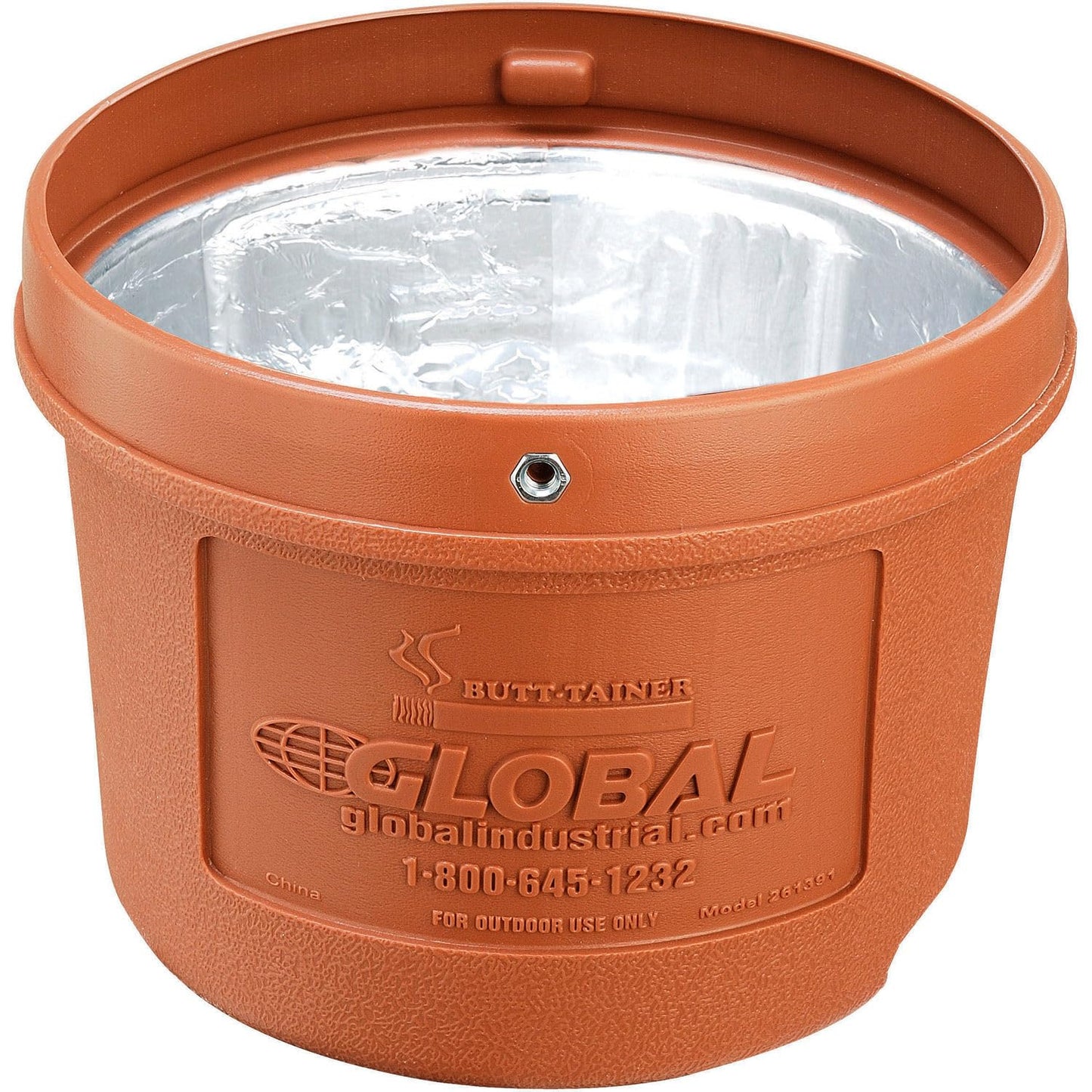 Global Industrial Free Standing Outdoor Cigarette Receptacle Ashtray with Round Base, 11" Diameter x 30" H, 1-1/2 Gallon Capacity, Butt Disposal Container, Plastic, Terracotta