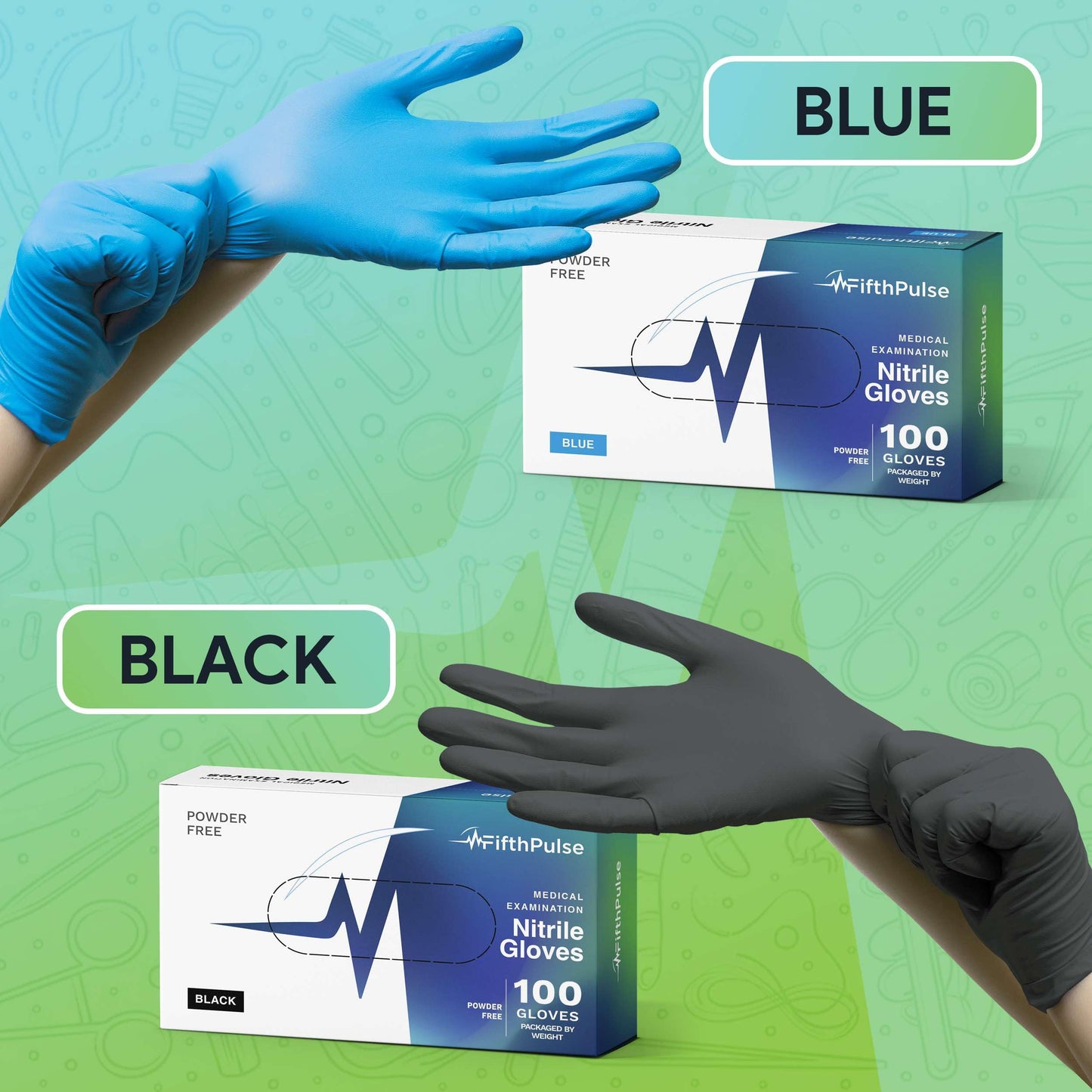 Black Nitrile Gloves Large, Case of 1000-3 Mil Disposable Rubber Gloves, Latex-Free, Powder-Free - Medical Exam Grade for Food Prep, Cleaning, Lab Use - Textured Grip - Click-Medical