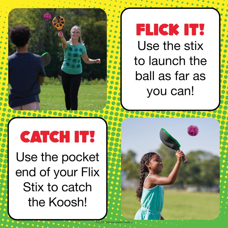 Koosh Flix Stix – Kids Outdoor Toys, Beach Toys, Plays Like Lacrosse, Kids Games, Outdoor Games for Adults and Family, Koosh Ball Included, Outdoor Play Toys, Screen-Free, Ages 6+