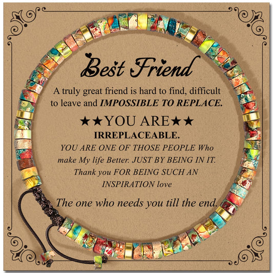 ZOKCC Friendship Bracelet Gifts for Women: Inspirational Natural Stone Bracelet for Women - Birthday Christmas Day Graduation Gifts for Friend, Sister, Bestie, BFF