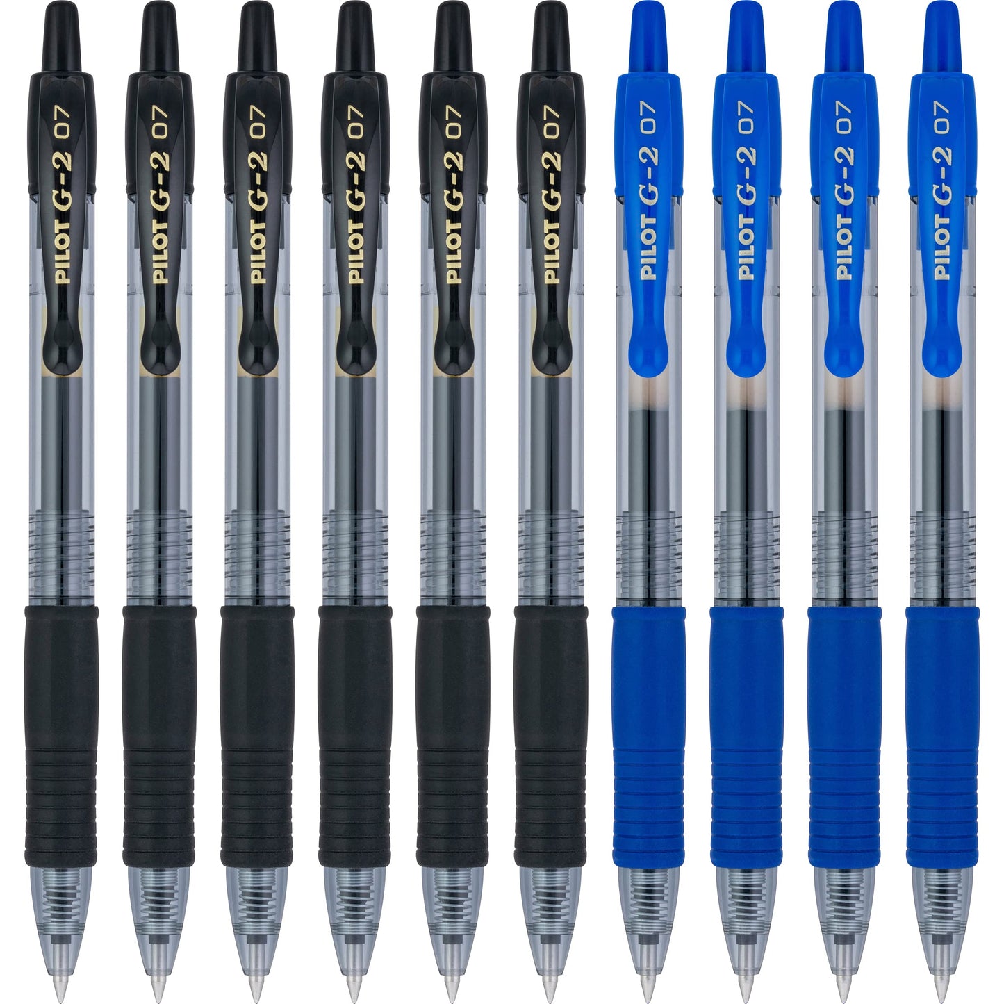 PILOT G2 Premium Refillable & Retractable Rolling Ball Gel Pens, 0.7mm Fine Point, 6 Black and 4 Blue Pens, 10 Pack