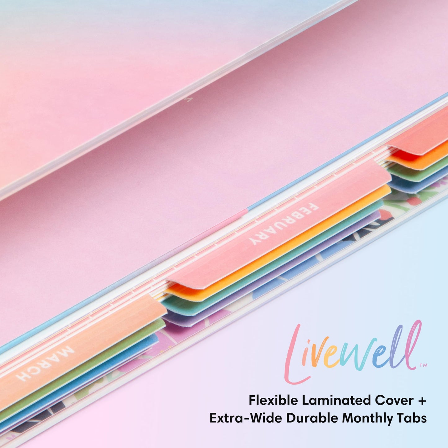 Blue Sky Livewell 2026-2027 Weekly and Monthly Academic Year Planner Calendar, July 2026 - June 2027, 7" x 9", Flexible Cover, Wirebound, Colorful Interior, Laminated Tabs, Storage Pocket, Includes Stickers, Rainbow