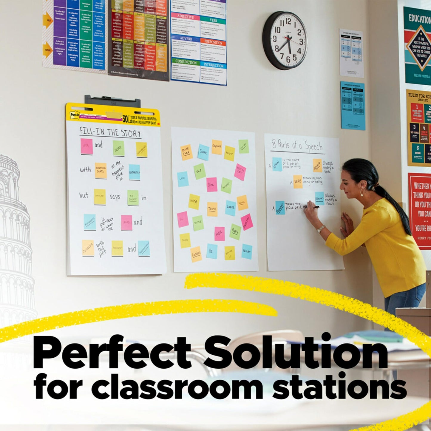 Post-it Super Sticky Easel Pad, 25 in x 30 in, White, 30 Sheets/Pad, 4 Pads/Pack, Great for Virtual Teachers and Students (559 VAD 4PK)