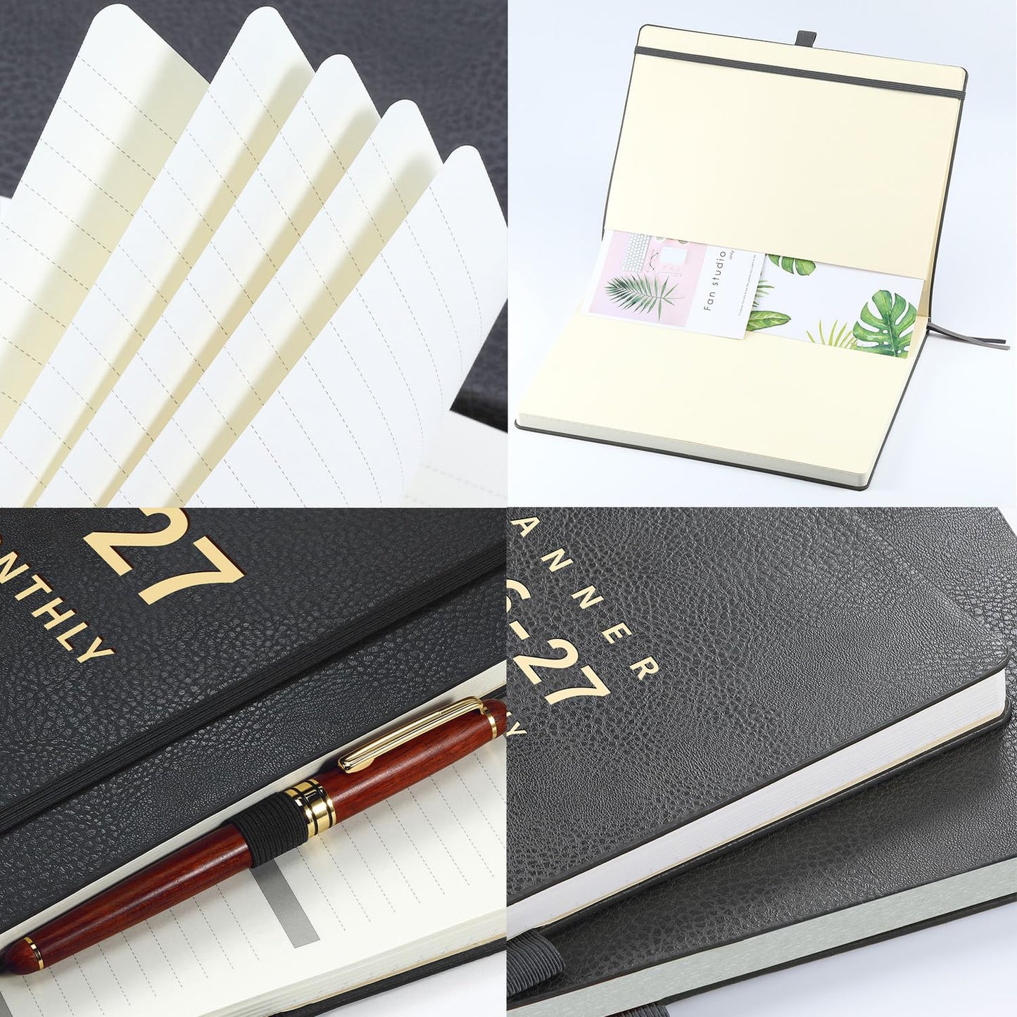 Planner 2026-2027 - 8.5" x 11" 2026-2027 Planner Weekly and Monthly, July 2026 - June 2027, Faux Leather Cover, Pen Holder, Pocket, 25 Notes Pages, A4 Premium Paper - Gray
