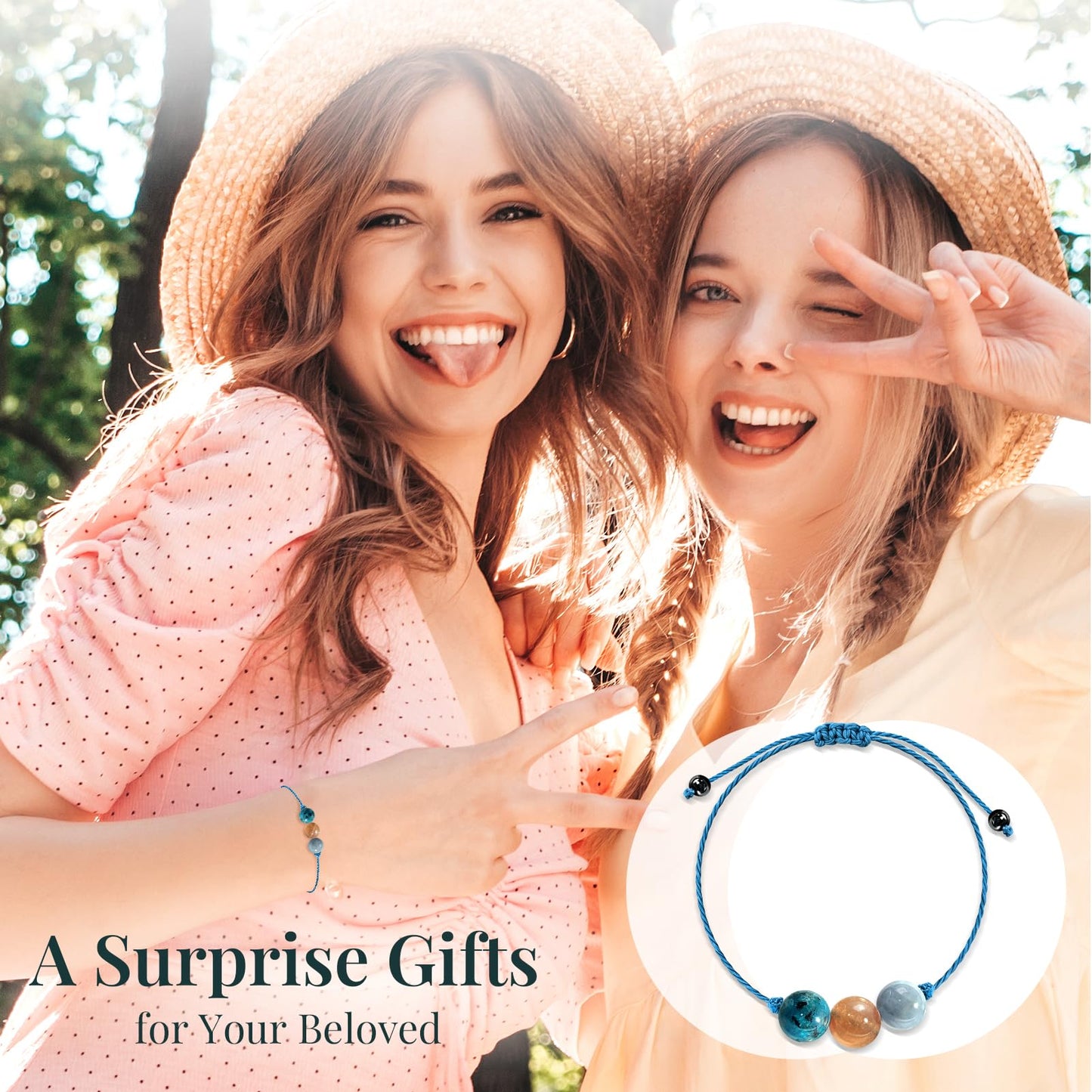 ZOKCC Crystal Healing Bracelets Gifts for Women: Spiritual Natural Healing Stone Anxiety Protection Bracelets Birthday Christmas Gifts for Friends Sister Coworker Nurse Teacher