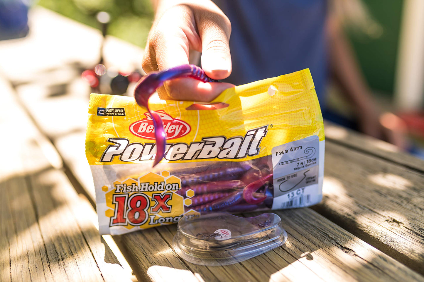 Berkley PowerBait® Power Worm Fishing Bait, Cherryseed, 7in | 18cm, Irresistible Flavor, Classic Curly Tail Worm Profile, Ideal for Spring, Summer and Fall Fishing