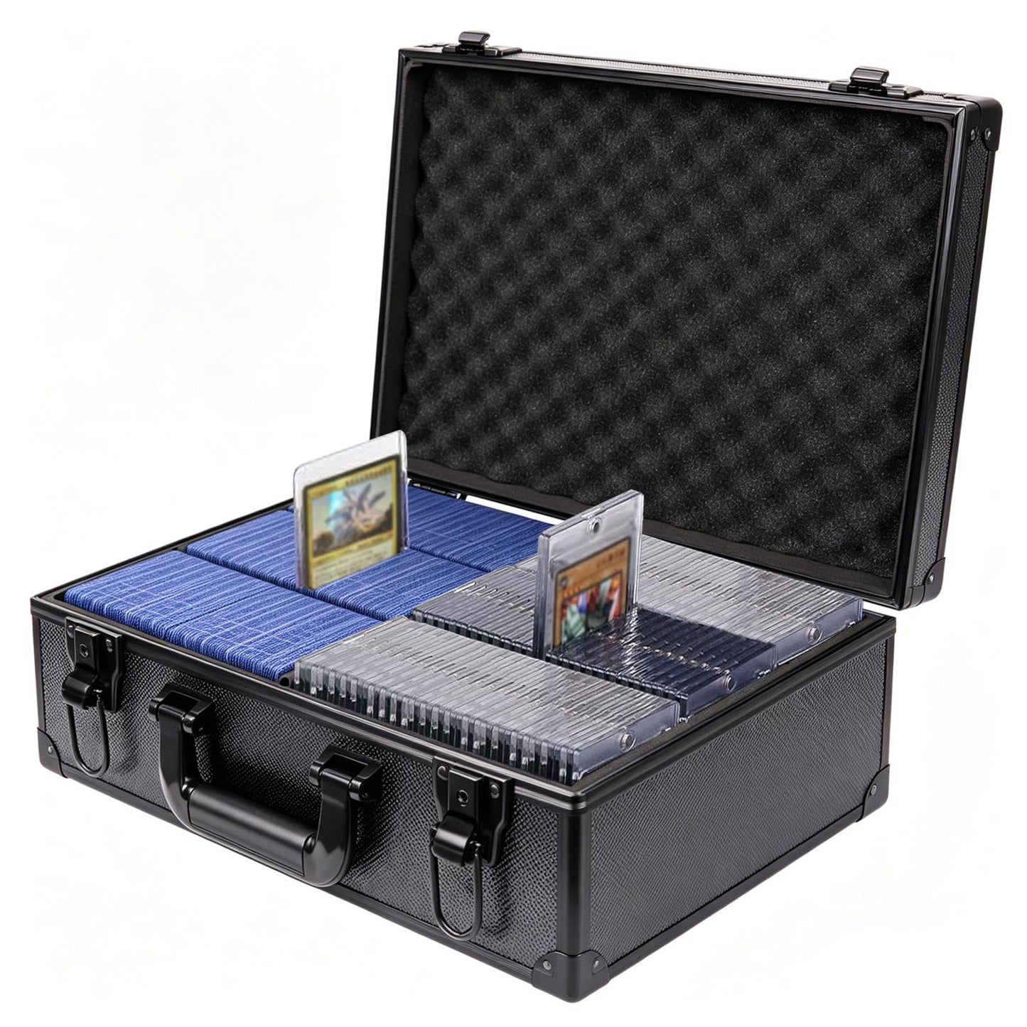 vixiwi Toploader Storage Box for 3" x 4" 35pt Rigid Cards, 630+ Top Loaders Capacity, Trading Card Storage Hard Case, Sports Card Storage Box with Lock for Magnetic Card Holders,MTG Cards