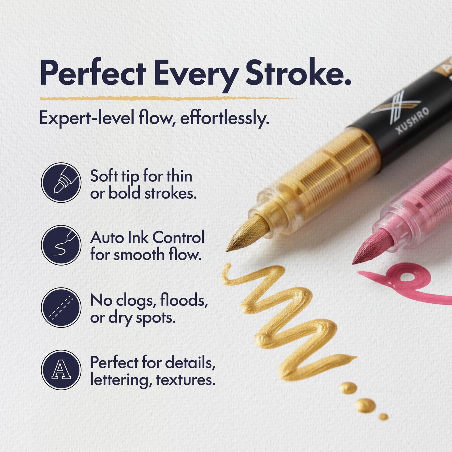 Xushro Acrylic Markers Set - 240 Brush Tip with Waterproof & No-Bleed Lightfast Ink - Acrylic Paint Markers for Rock Painting, Canvas, Wood, Glass, Fabric, & Egg - Arts and Crafts for Adults & Kids