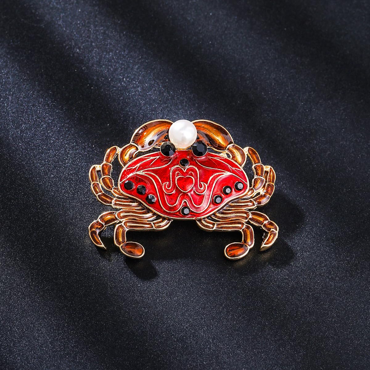 Crab Brooch for Women Enamel Crab Pin Ocean Themed Brooch Birthday Holiday Gift for Wife Girlfriend Mother