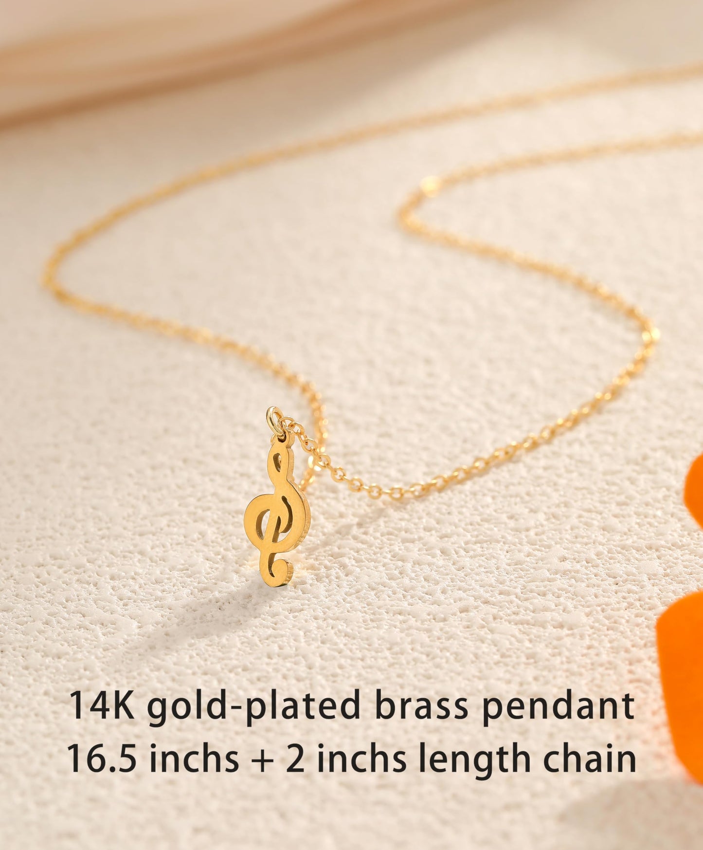 OBSUN Music Gifts for Women Music Note Necklace Gold Treble Clef Necklace Gifts for Music Lovers (Music Note)