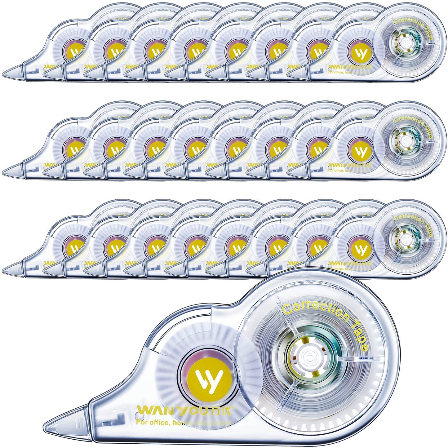 Lewtemi 60 Pcs White Correction Tape Bulk, 39.4 ft Wrong out Tear Resistant Tape Easy to Use Applicator for Office School Teachers Note Taking Journal Scrapbooking Home Supplies