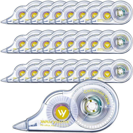 Lewtemi 60 Pcs White Correction Tape Bulk, 39.4 ft Wrong out Tear Resistant Tape Easy to Use Applicator for Office School Teachers Note Taking Journal Scrapbooking Home Supplies