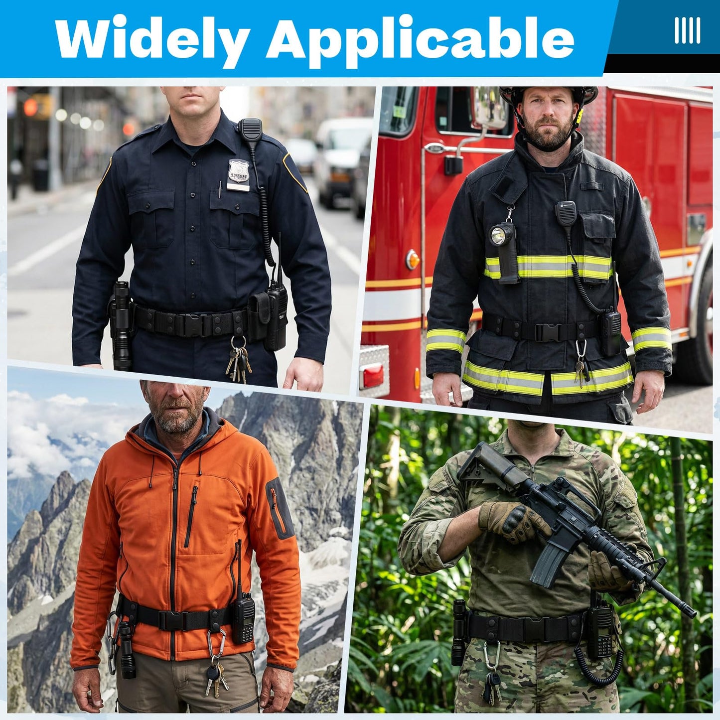 NEATABY 8 PCS Duty Belt Keepers, Tactical Gear Accessories, Nylon Double Snaps for 2"-2.25" Belts Fixing Police Belt Accessories, Belt Keepers for Police Officers, Firefighters, Prison Guards