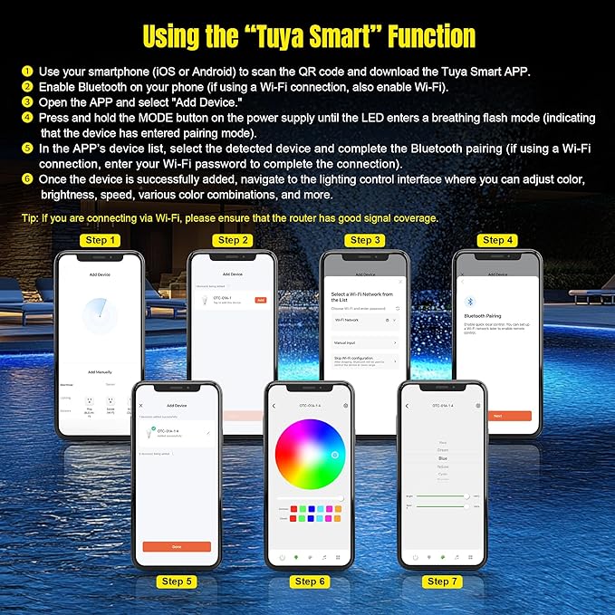 Pondvita RGB LED Pond Fountain Aerator 750W with Color-Changing Light Show, 1HP 15000 GPH Floating Aerating Pump, 100ft Power Cord, Controller, APP & Remote Control, Perfect for Ponds & Lakes(120V)