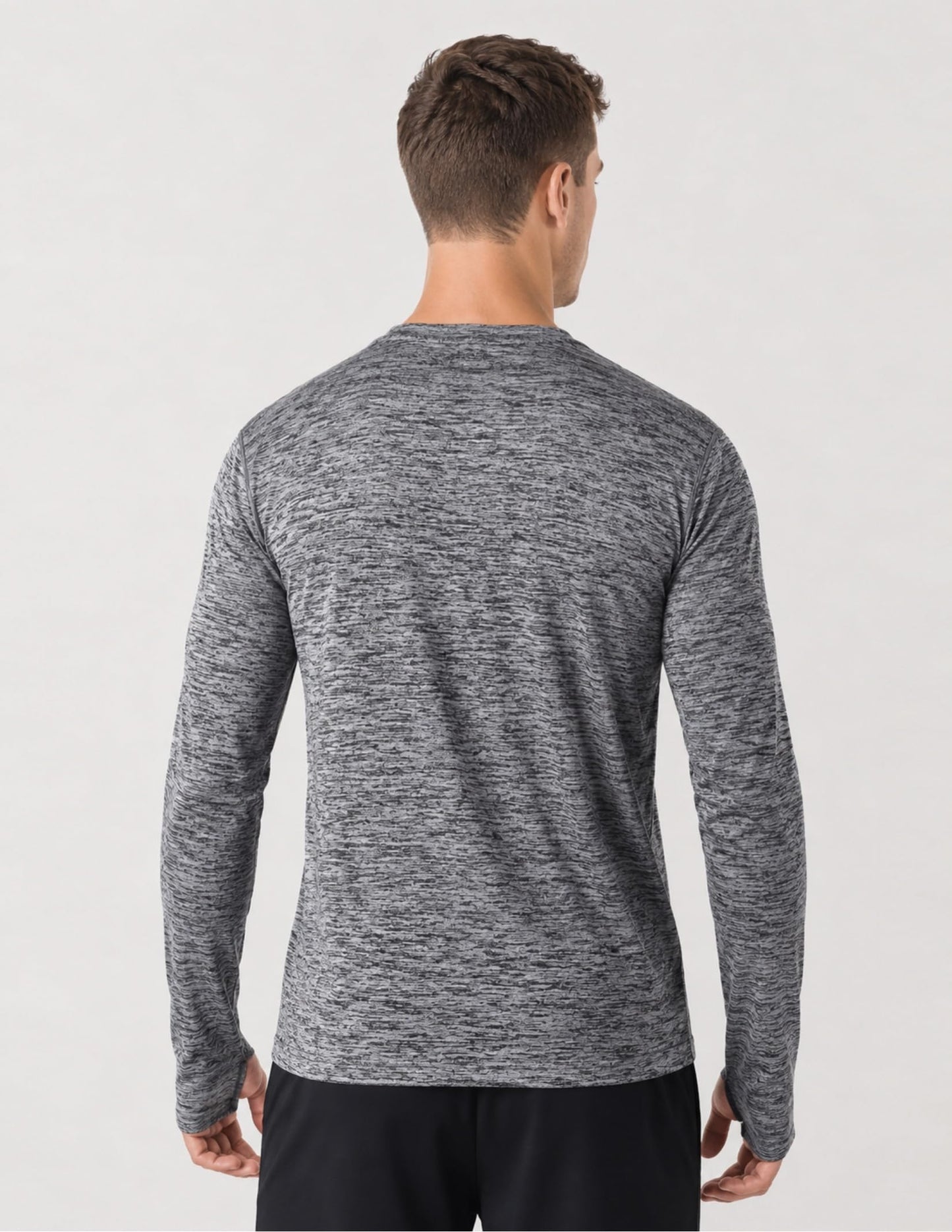 Liberty Imports 3 Pack Men's Long Sleeve Workout Shirts, Dry Fit Moisture Wicking Athletic Tops with Thumbholes (Set 1, Large)