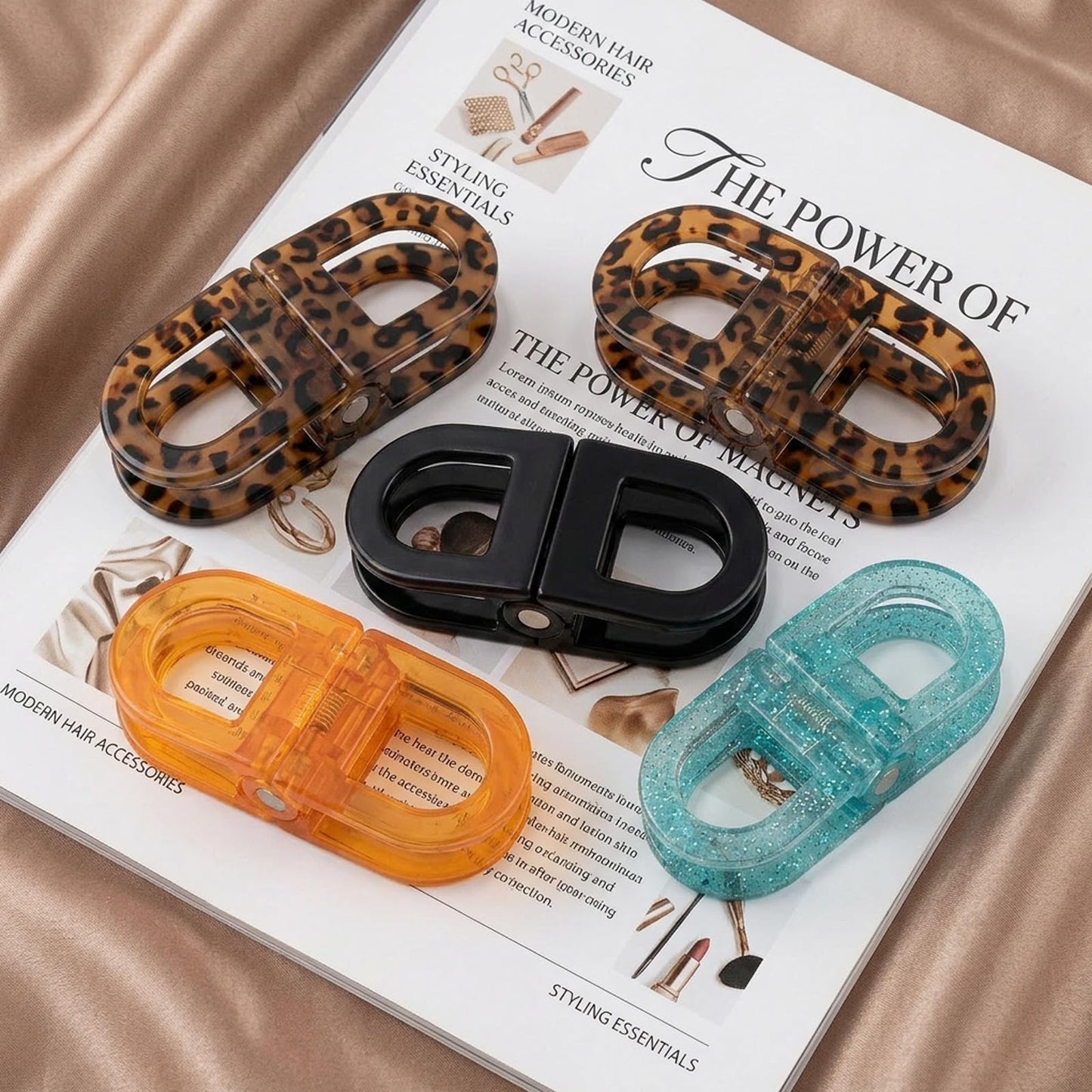 5Pcs Magnetic Hair Clips, Hair Clips with Strong Magnetic Hold, PC Material Hair Accessories for Various Hairstyles