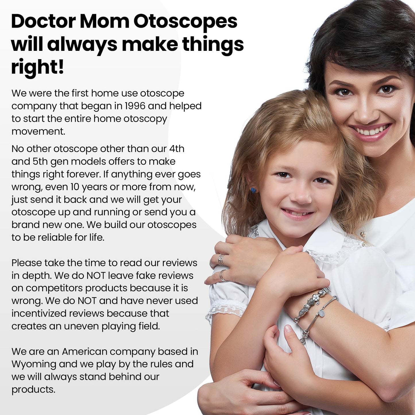 5th Gen Dr Mom Professional Otoscope - Full-Size with Our Largest Lens, Complete with Batteries and Hard Travel Case