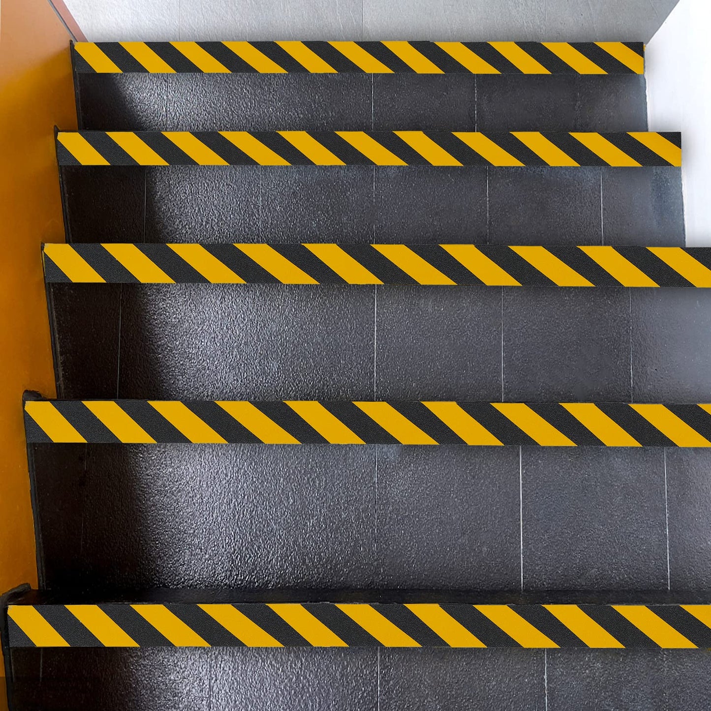 COSIMIXO 4" x 35Ft Black&Yellow Heavy Duty Anti Slip Tape for Stairs Outdoor/Indoor Waterproof Grip Tape Safety Non Skid Roll for Stair Steps Traction Tread Staircases Anti-Slip Strips…