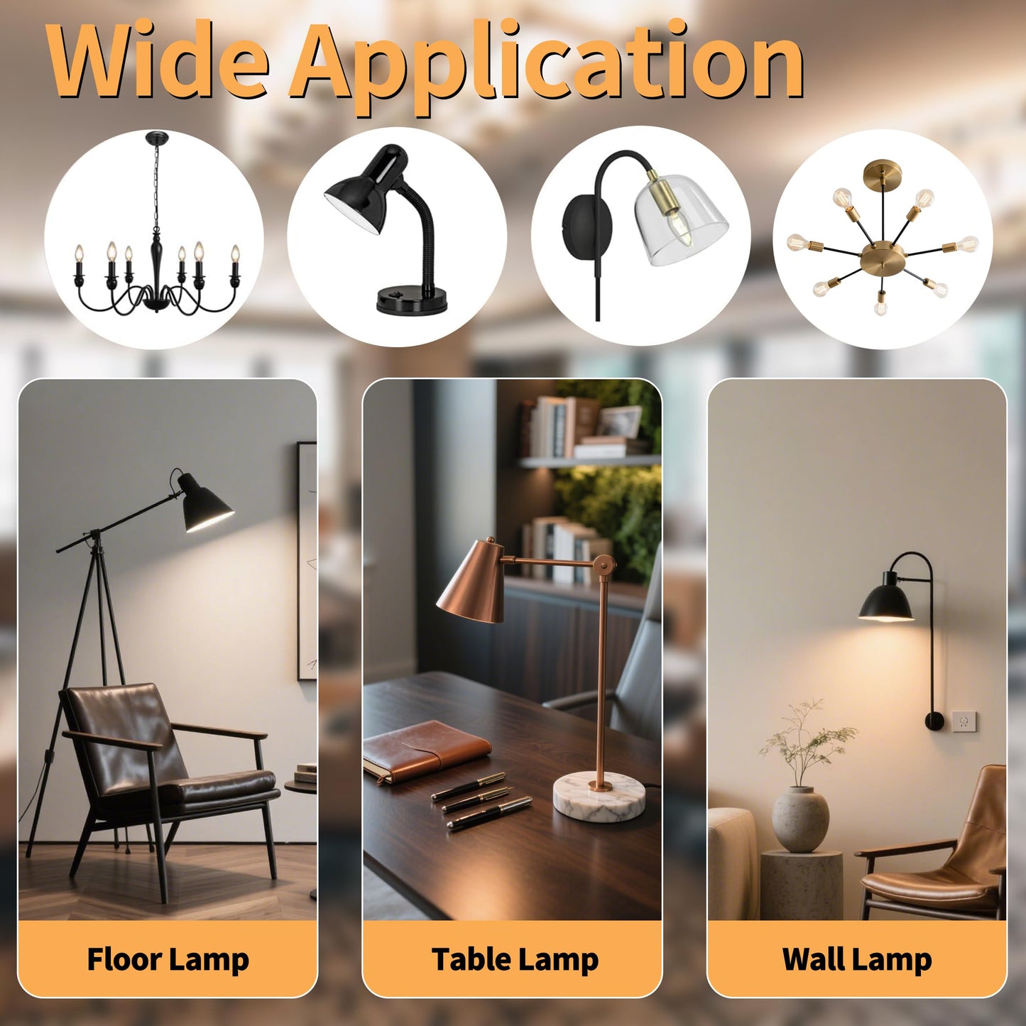 runquiz 2700K Warm Light Edison Bulbs, Vintage Warm Yellow A19 Edison Bulb, Dimmable Amber Led Soft Light Bulbs, Old Style Retro Filament Bulb, 4 Watt, 6 Pack, E26 Base