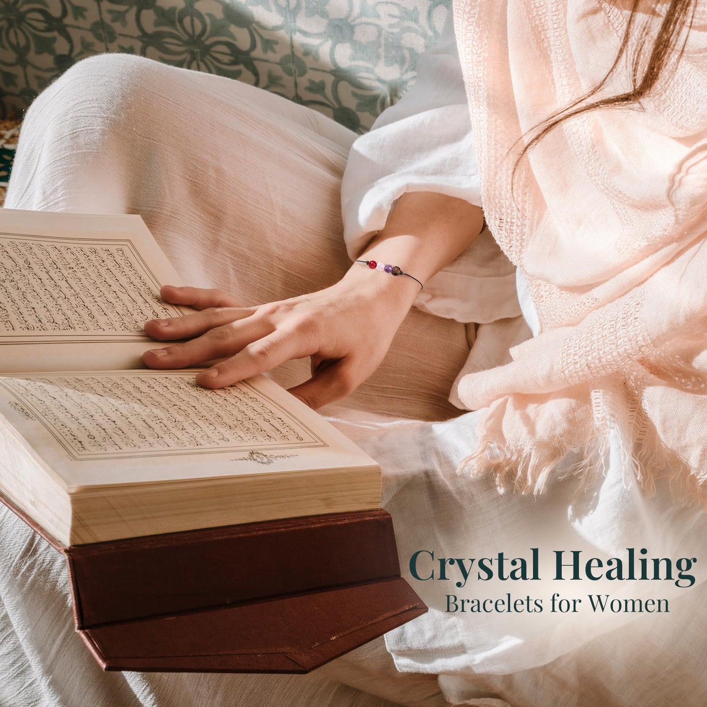 ZOKCC Crystal Healing Bracelets Gifts for Women: Mothers Day Gifts for Mom - Spiritual Natural Stone Empath Protection Bracelets Birthday Graduation Gifts for Friends Sister Mom Daughter