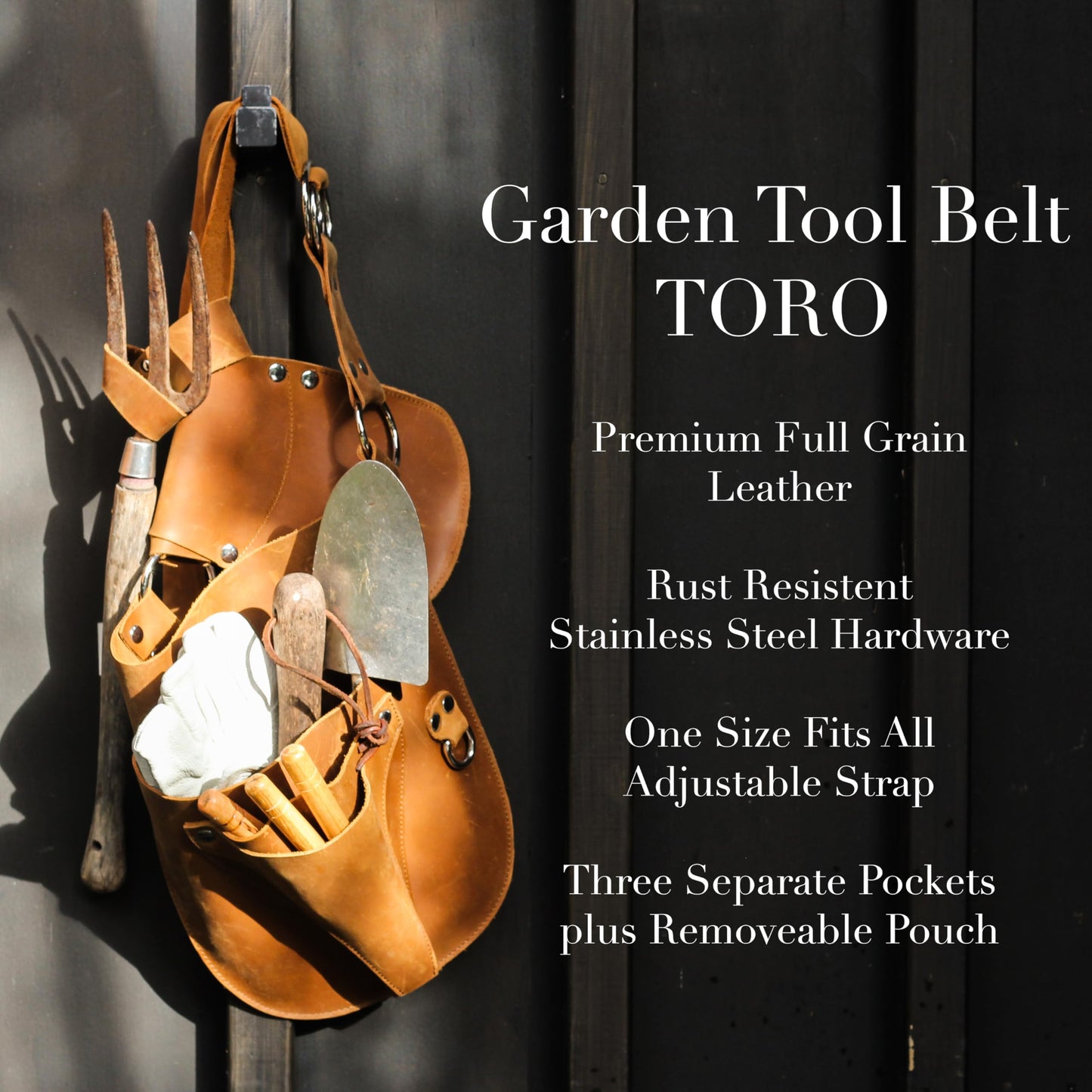 Leather Garden Tool Belt -Gardening Holster -Gift for Gardeners, Florists
