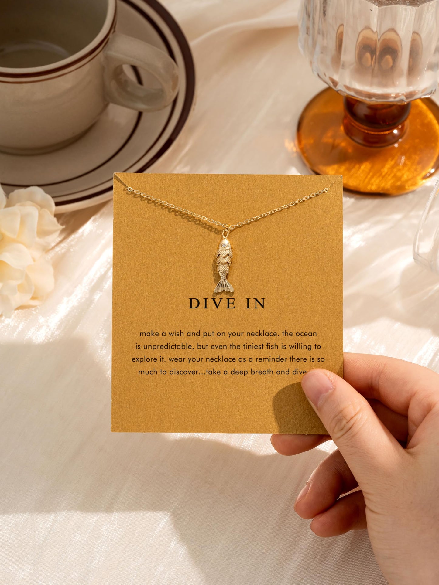 OBSUN Fish Necklace Beach Necklace for Women Fish Charms Wish Necklaces (Fish)