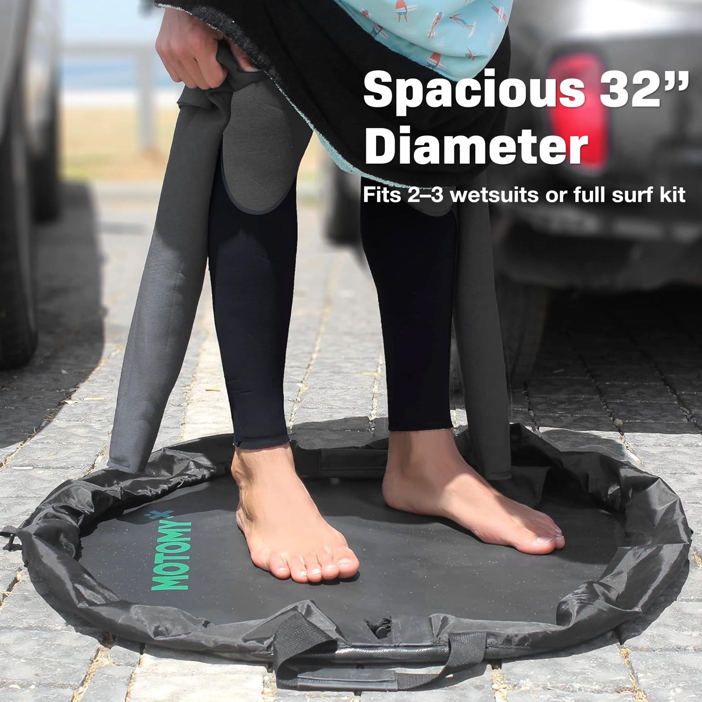 IslandMat Wetsuit Changing Mat; Compact 2-in-1 Wetsuit Bag with Waterproof 5000X Tech; Keep You & Surfing Accessories Clean; Keep Your Car Clean & Dry; Surf Gift for Water Sports, Scuba & Diving