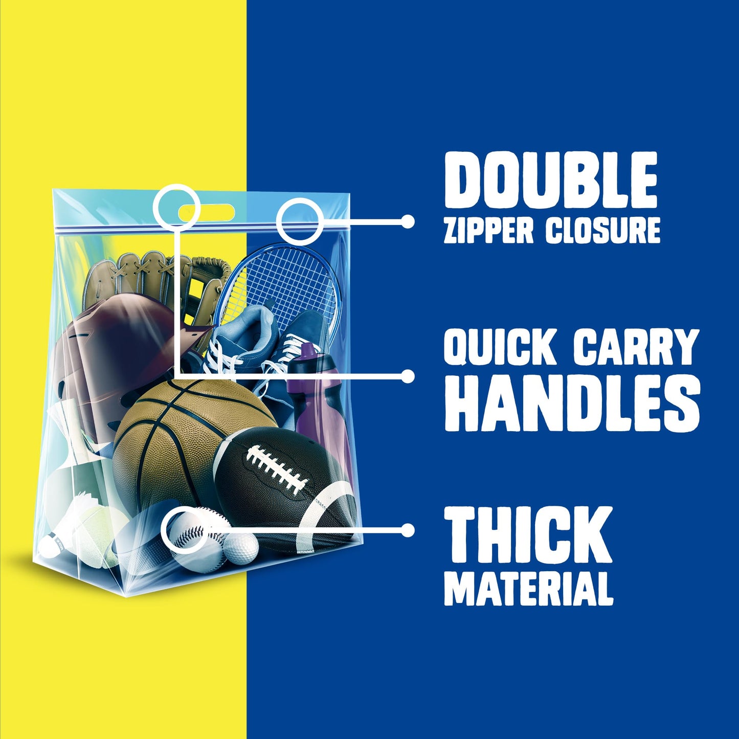 Ziploc Big Bags 10 Gallon XXL, Reusable Large-Capacity Plastic Storage Bags, 8 count