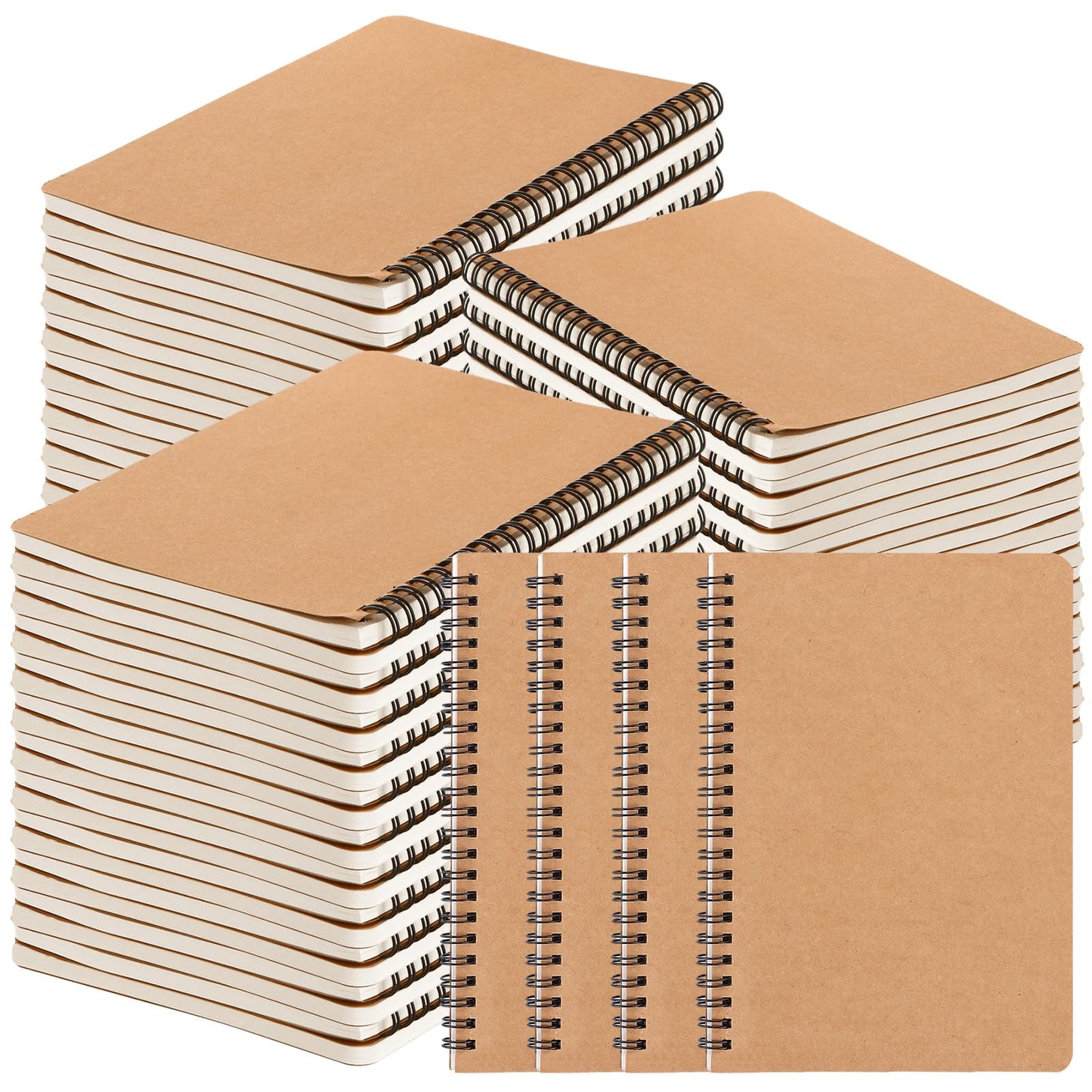 LISHINE 48 Pack Spiral Notebook A5, 120 Pages/600 Sheets, 8.1"x 5.7" Spiral Journal Notebook Small Hardcover Ruled Lined Spiral Notebook for Work, Writing, School Supplies