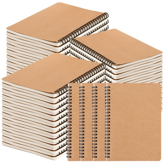 LISHINE 48 Pack Spiral Notebook A5, 120 Pages/600 Sheets, 8.1"x 5.7" Spiral Journal Notebook Small Hardcover Ruled Lined Spiral Notebook for Work, Writing, School Supplies