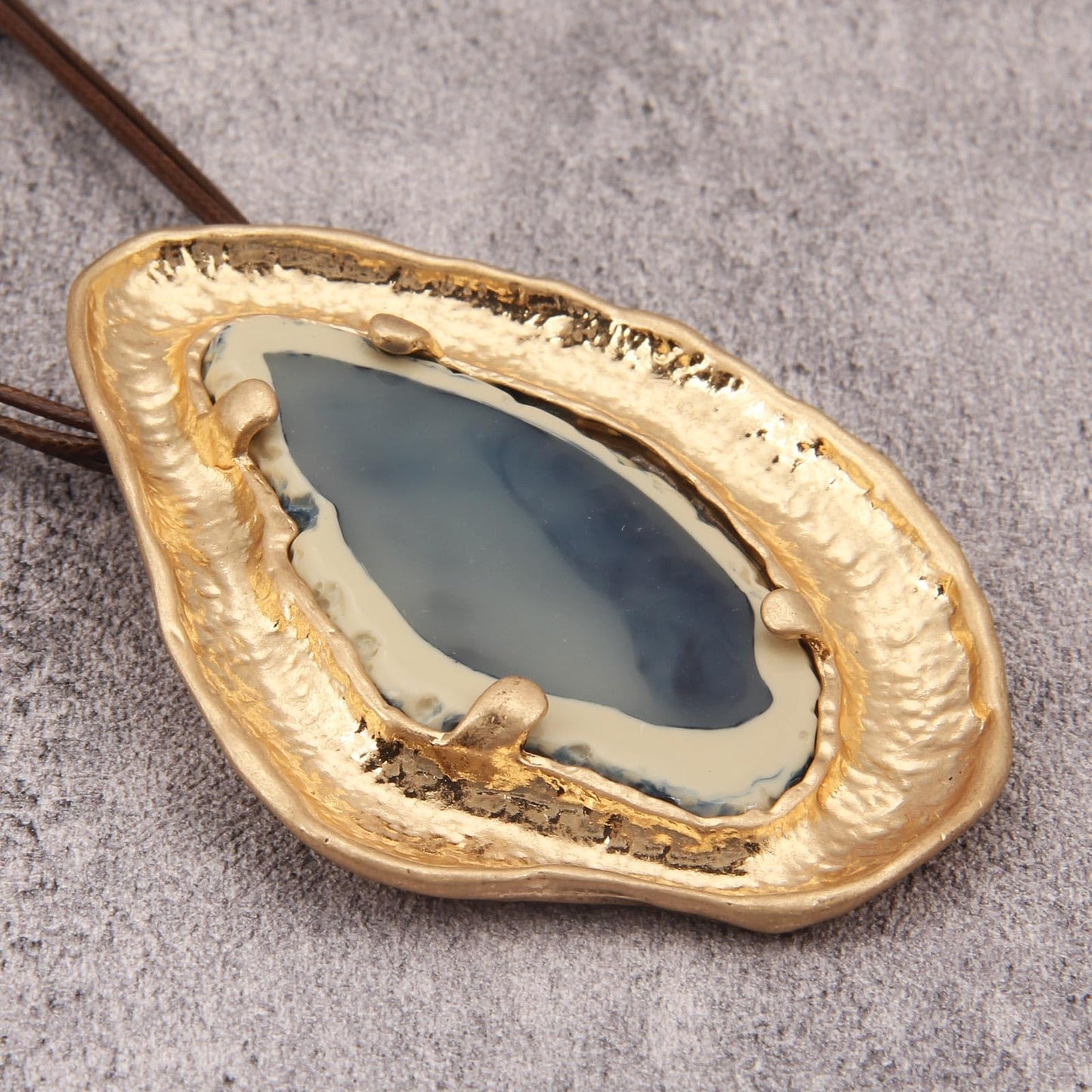 joymiao Vintage Necklace for Women Chunky Boho Statement Necklace with Large Gold Pendant Long Chain Funky Hippie Bohemian Jewelry
