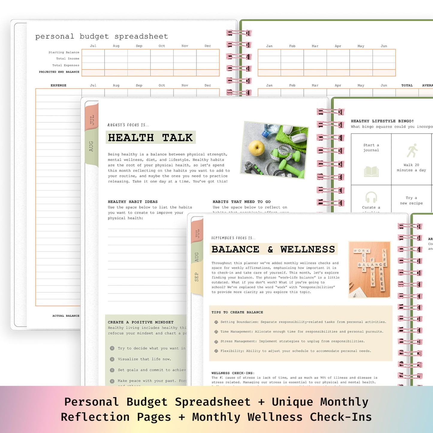 Blue Sky WAAV 2026-2027 Weekly and Monthly Academic Year Planner Calendar, July 2026 - June 2027, 5.875" x 8.625", Flexible Cover, Wirebound, Laminated Tabs, Storage Pocket, Includes 20 Extra Notes Pages, Michelle