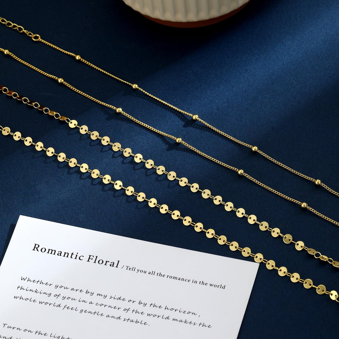 JIKASI 14K Gold Plated Waist Chain for Women Dainty 2Pcs Layered Belly Chain Beaded Sequin Disc Body Chain Belt Set Waterproof Summer Beach Bikini Jewelry Accessories Adjustable Waist Beads Gift