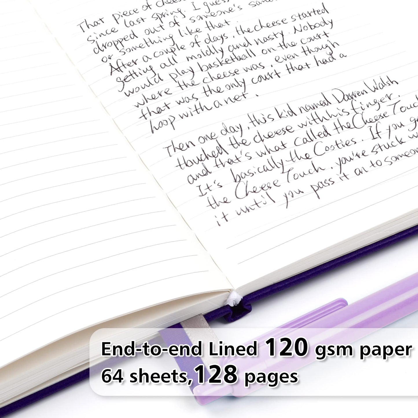 feela 24 Pack Journal Notebook Bulk for Work, Business Notebook Hardcover Lined Writing Journal with Pen Holder for Men Women Note Taking, with 24 Black Pens, 120 GSM, 5.1”x8.3”, A5, Purple
