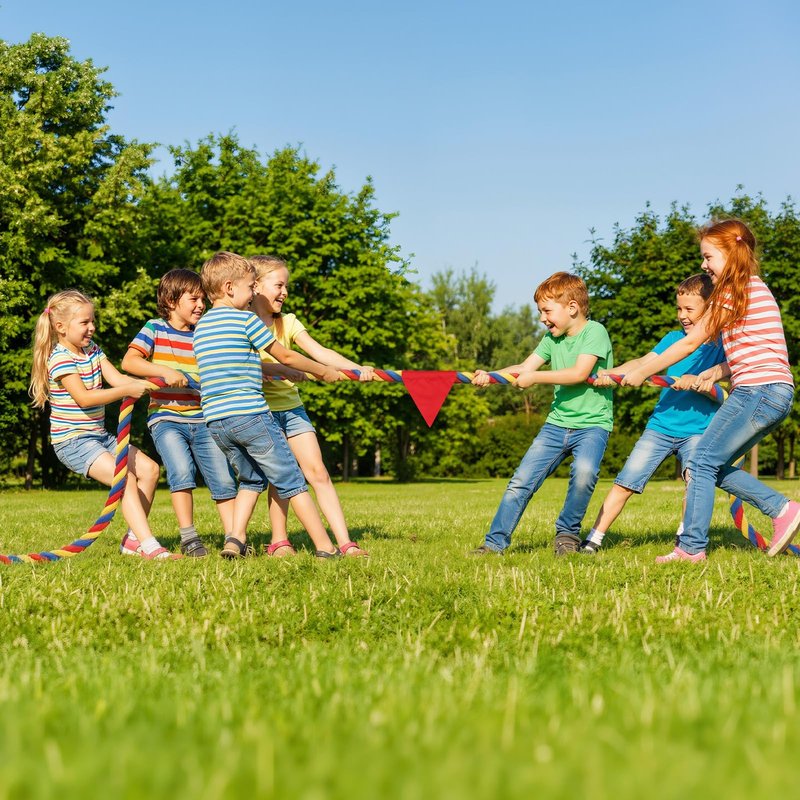 HOKINETY Tug of War Rope for Kids & Adults - 20ft Soft Cotton Outdoor Pulling Rope with Flag for Team Building Activities Field Day Family Reunions Birthday Parties Camping Games