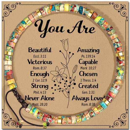 ZOKCC Inspirational Gifts Bracelets for Women Healing Natural Stone Bracelets - Valentines Mothers Day Birthday Get Well Soon Gifts for Women Friends Sister Friendship Bestie Coworker