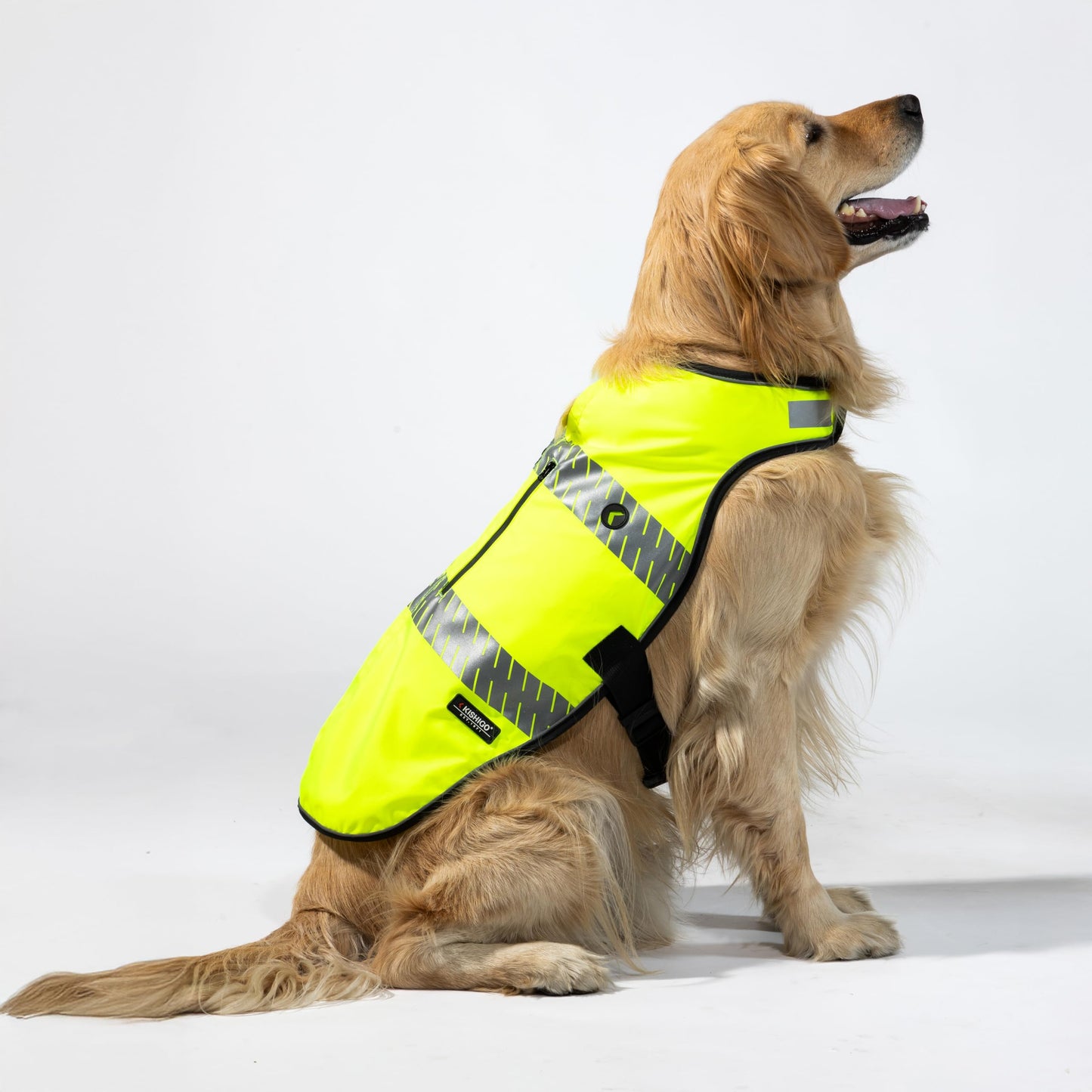 Reflective Dog Safety Vest, Harness and Collar Compatible, Waste Bag Holder, Water Resistant, Adjustable Neck and Chest, Day or Night Walking, High-Visibility Protection (Lime, L)