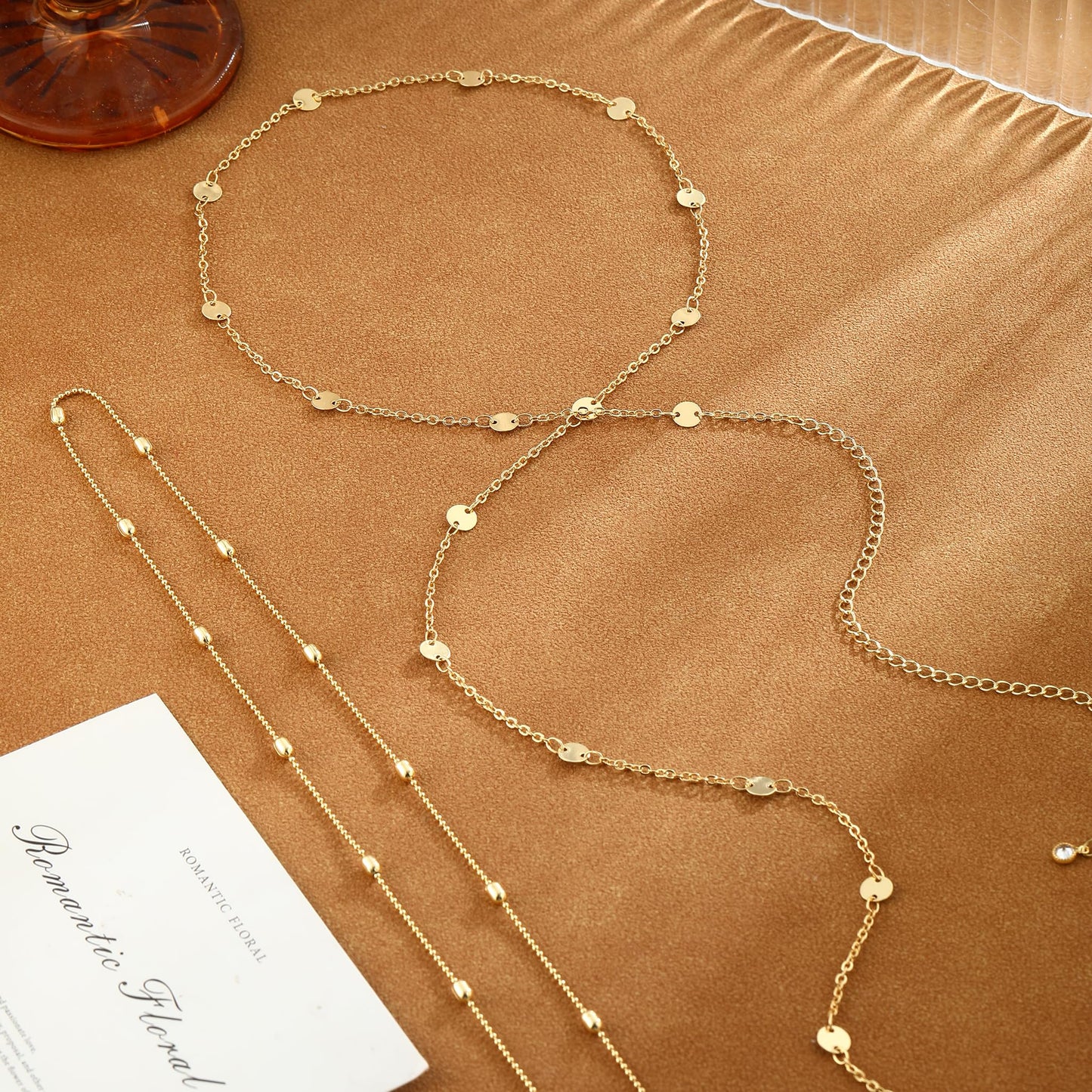 SUFOPE Gold Waist Chain for Women Dainty 14K Gold Plated Belly Chain Adjustable Layered Bikini Belly Beads for the Waist Waterproof Beach Accessories Body Chain Jewelry Gifts