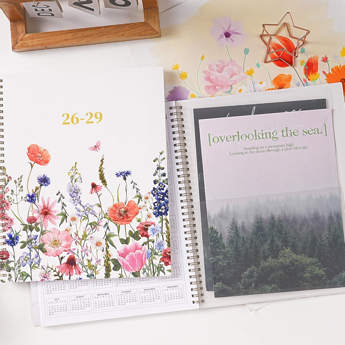 2026-2029 Monthly Planner - 3 year planner 2026-2029, Jul. 2026 - Jun. 2029, 3 Year Calendar 2026-2027-2028 monthly planner, 9" x 11", 36 Month Calendar with Colourful Tabs + Back Pocket - Flowers