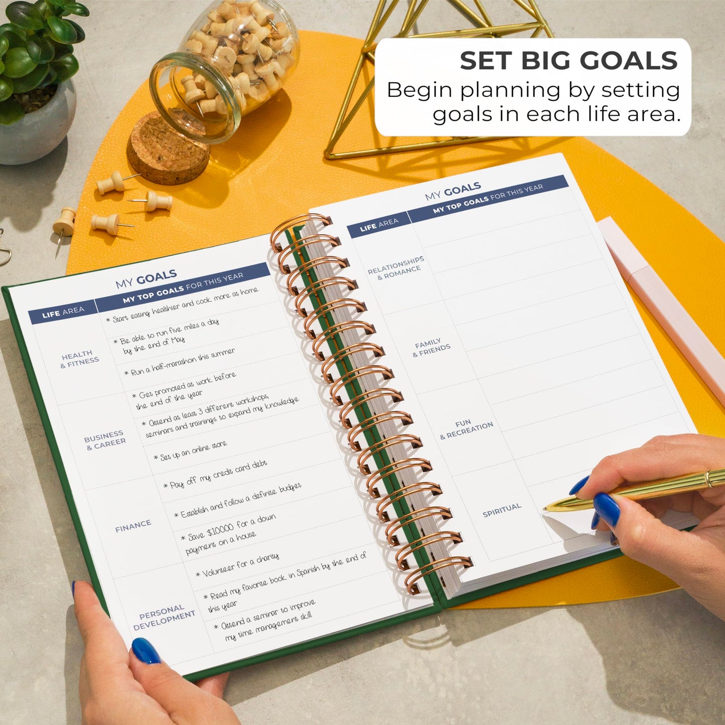 Clever Fox Planner 2nd Edition Spiral – Colorful Weekly & Monthly Goal Planner, Time Management & Productivity Organizer, Undated (Forest Green)
