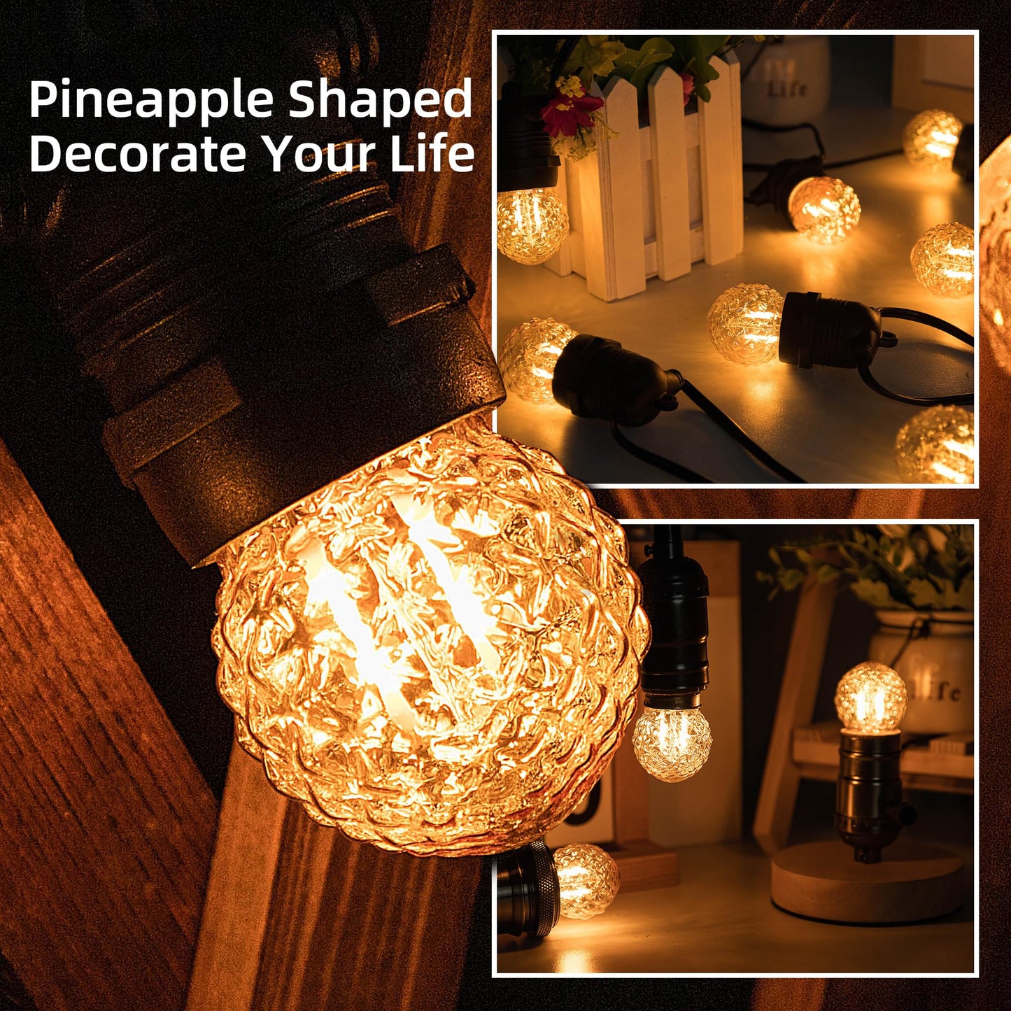 Grensk E26 Low Wattage LED Light Bulbs,1Watt Small Edison Bulbs Equivalent to 10W Amber Light Bulbs,2200K Warm White,80Lumens,15pcs.
