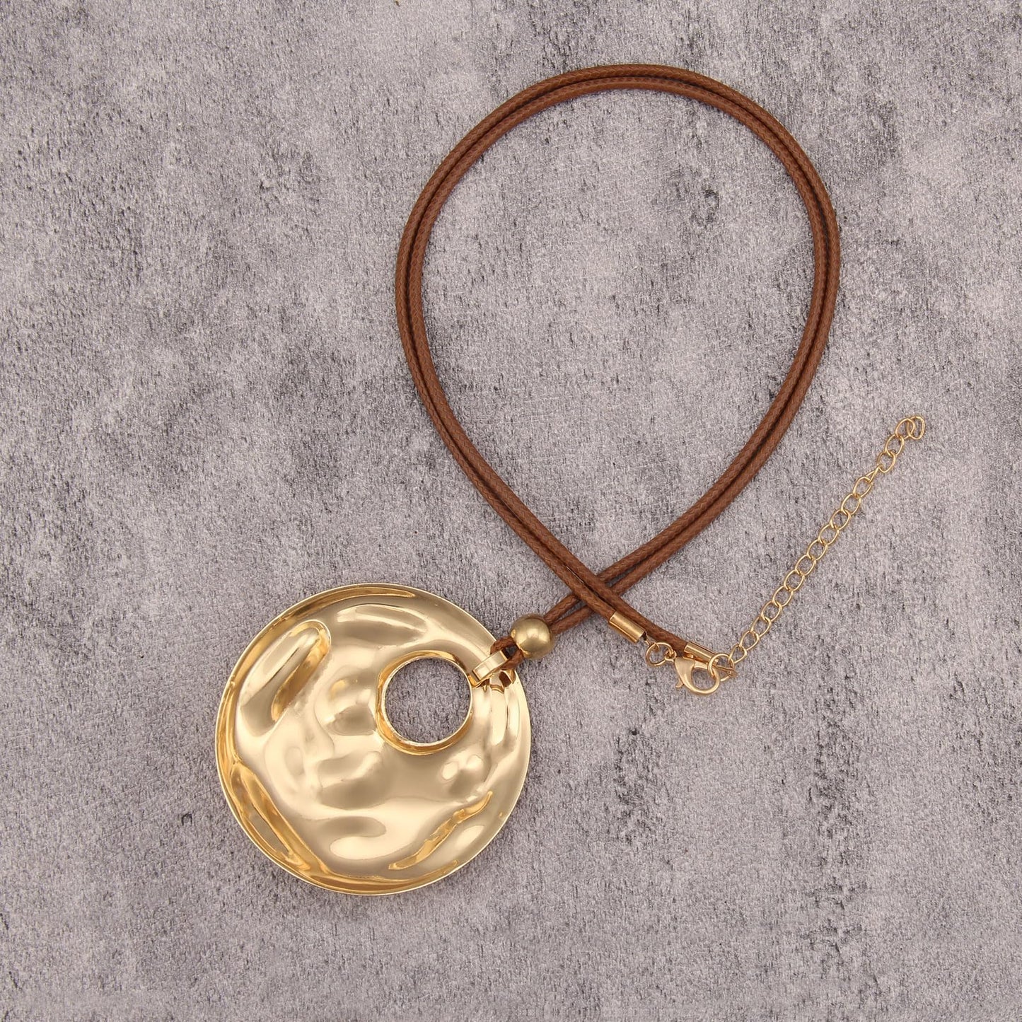 joymiao Boho Necklaces for Women Long Vintage Chunky Statement Necklace with Large Gold Pendant Bohemian Jewelry