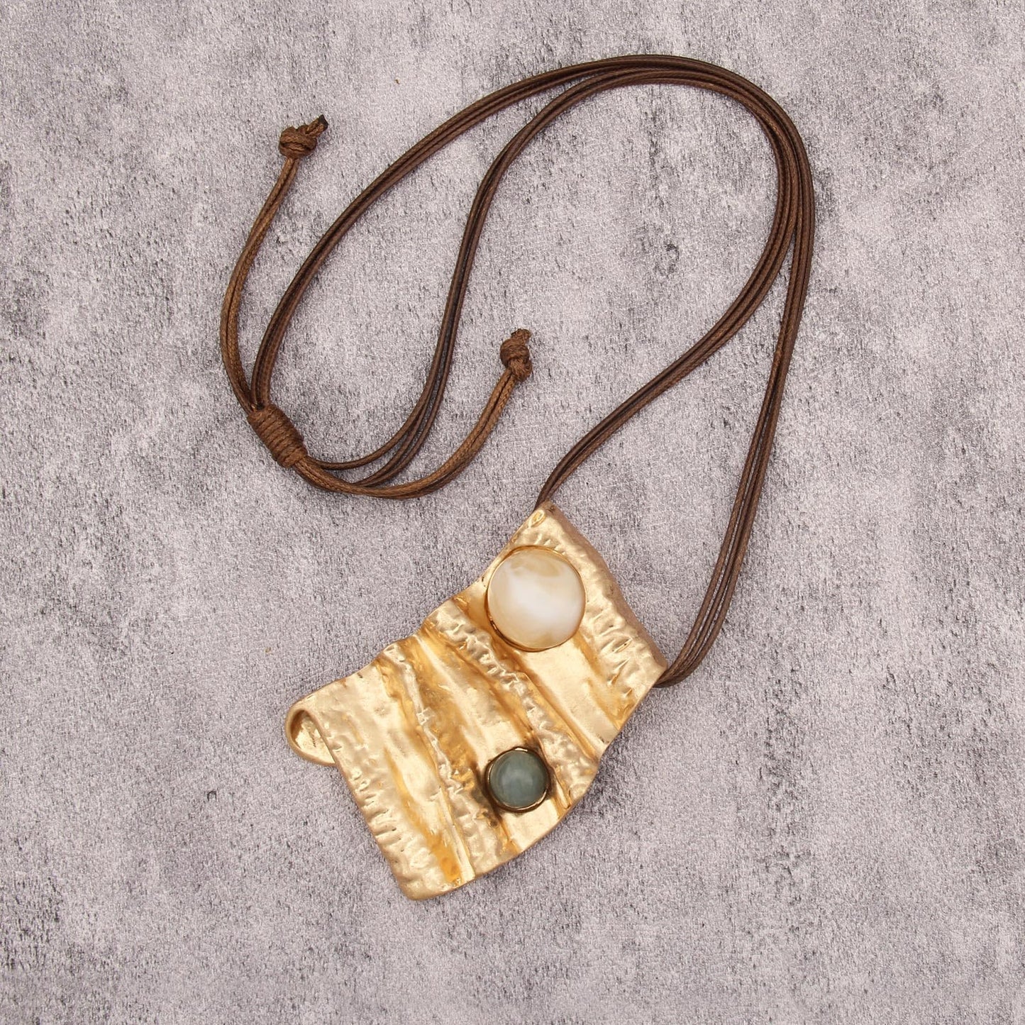 joymiao Boho Necklace for Women Large Pendant Vintage Statement Necklaces Bohemian Gold Irregular Pendant Long Chain Hippie Choker Necklace