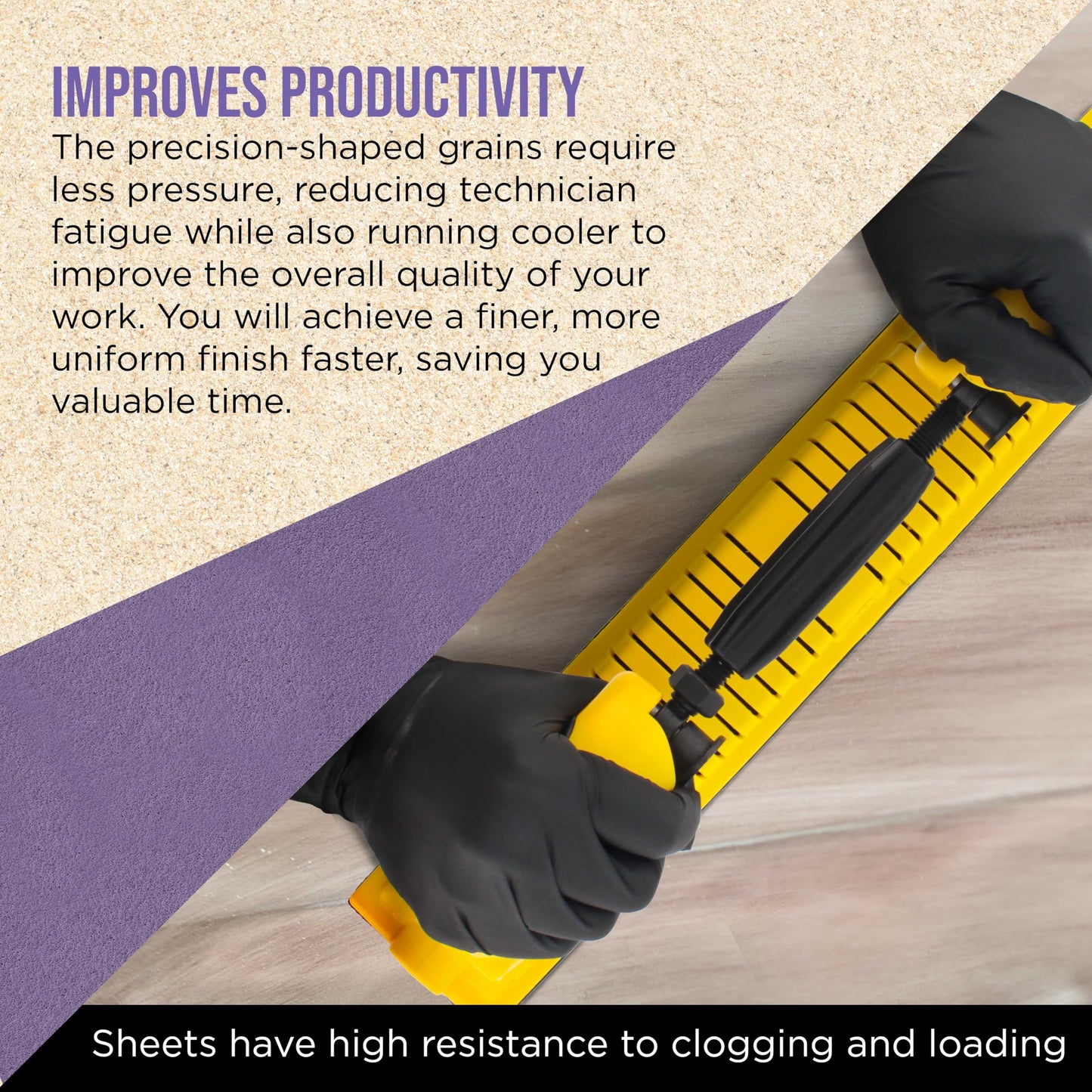 Dura-Gold Premium 120 Grit PSA Purple Film Ceramic Longboard Sandpaper, 2-3/4" Wide Continuous 20 Yard Roll - Self Adhesive Stickyback for Auto & Wood Air File Long Board Sanders, Hand Sanding Blocks