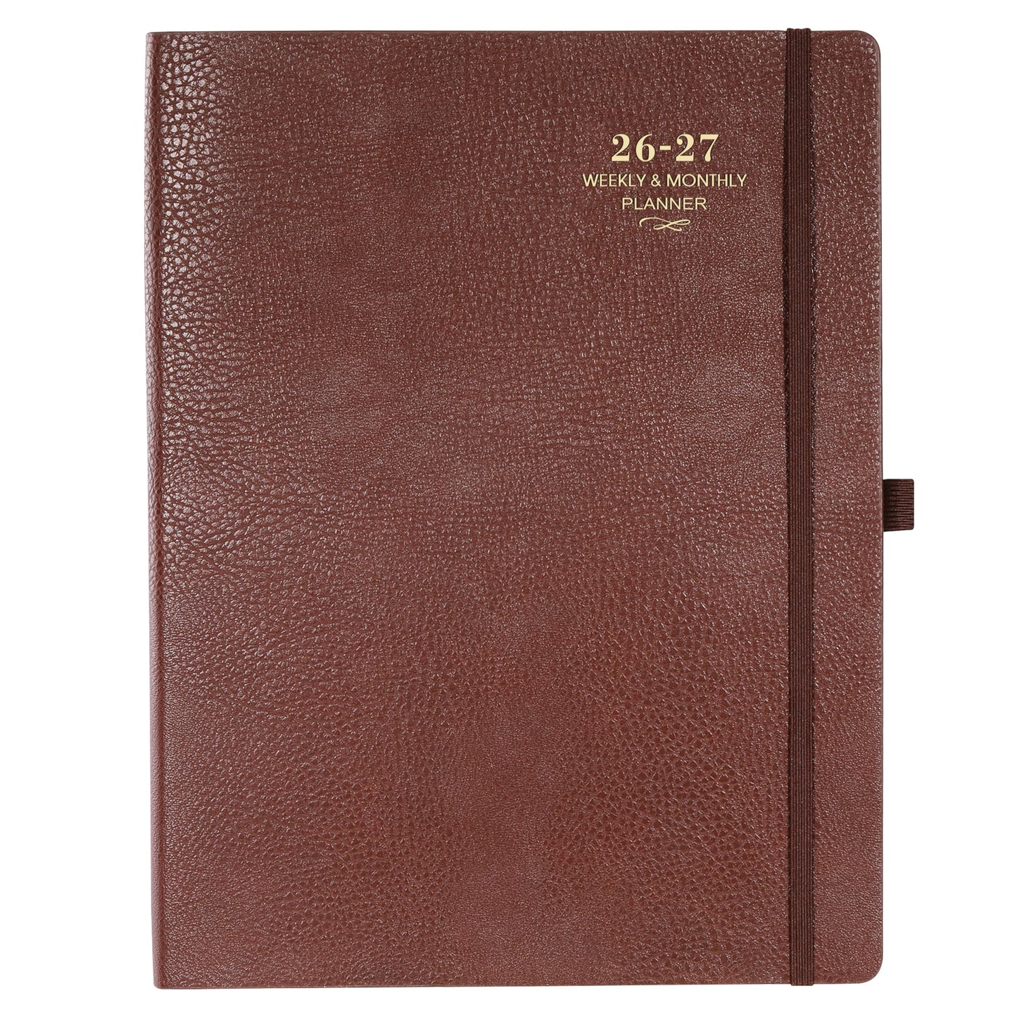 Planner 2026-2027 - JUL 2026 - JUN 2027, Academic Planner 2026-2027, 26-27 Planner, Weekly and Monthly Planner, Leather Cover Calendar Planner with Thick Paper, Back Pocket with Notes Pages, Brown (8.5" x 11")
