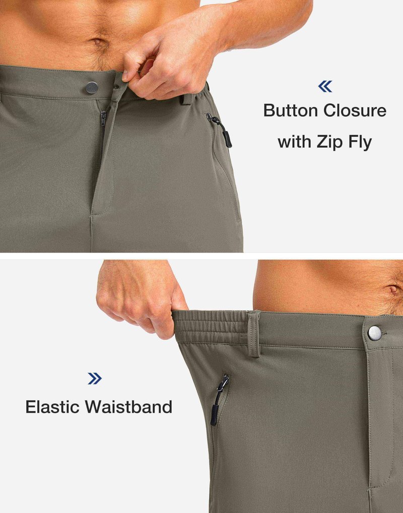 Pudolla Men's Hiking Shorts 11" Lightweight Cargo Work Shorts for Men Summer Travel Golf Casual Outdoor with 5 Pockets(Grey Sage XX-Large)