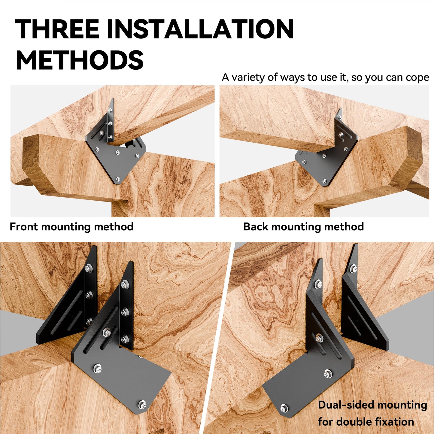 10 PCS Heavy Duty Black Hurricane Ties for Rafters,13 Gauge Roofing Hurricane Straps Thickness 2.2mm Fit 2x4,2x6,Hurricane Truss Hangers,Rafter Brackets,Hurricane Brackets,Joist Hanger,Hurricane Clips